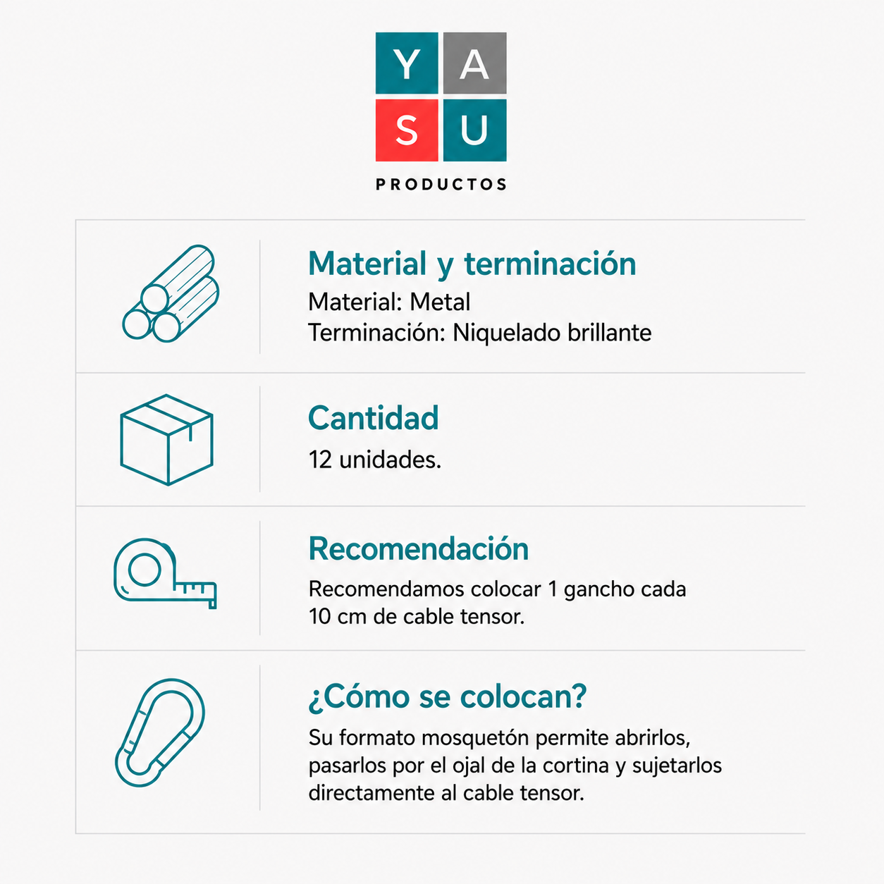 Caracteristicas gancho tensor